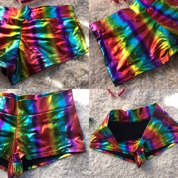 3pc party rave bundle. Leggings Shorts Headband Sm - Picture 4 of 8